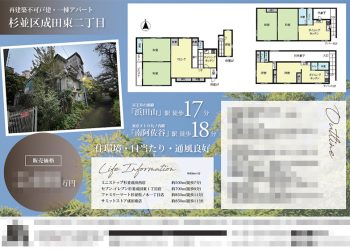 中古一戸建・投資用一棟アパート マイソク（東京都杉並区）